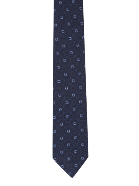 

Peter England Men Navy Blue & White Woven-Design Accessory Gift Set
