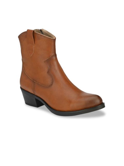 

Delize Women Tan Block Heeled Chelsea Boots