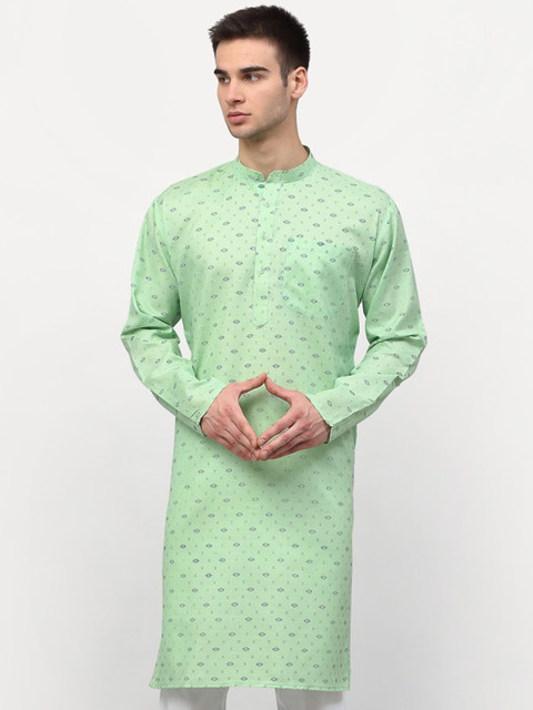 

Jompers Men Sea Green Flared Sleeves Thread Work Kurta