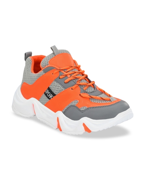 

mr wonker Men Grey Colourblocked Sneakers