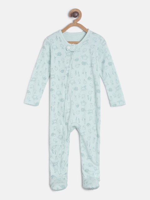 

MINI KLUB Infant Boys Blue Printed Cotton Sleep Suit, Multi