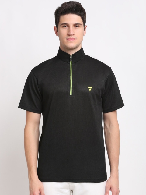 

GRIFFEL Men Black High Neck T-shirt
