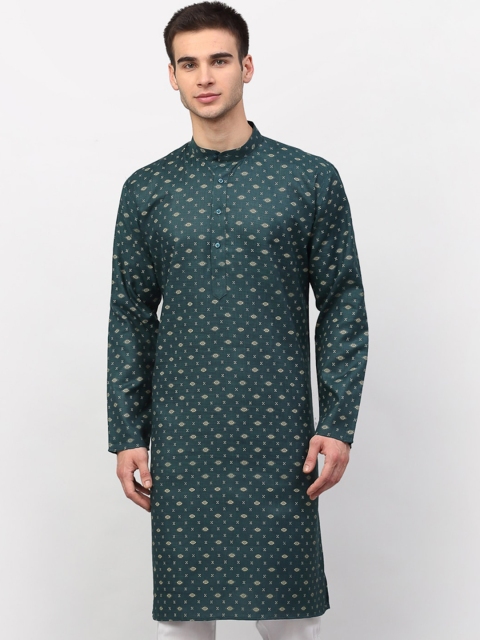 

Jompers Men Green Ethnic Motifs Printed Kurta