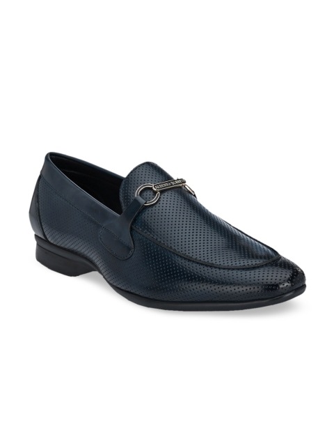 

Alberto Torresi Men Navy Blue Textured Formal Loafers