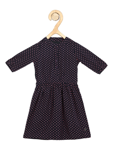 

Allen Solly Junior Black & Pink Polka Dot Printed Chiffon Dress