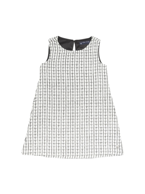 

Allen Solly Junior Off White & Black Checked A-Line Dress