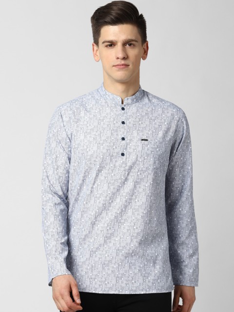 

Peter England Men Blue Printed Kurta