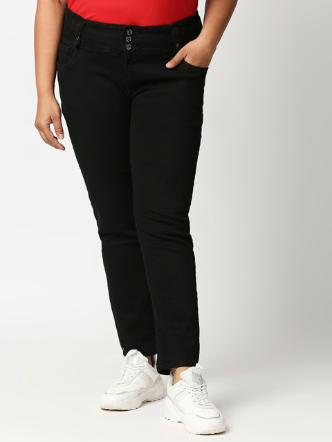 

X Claim Women Black Slim Fit High-Rise Jeans