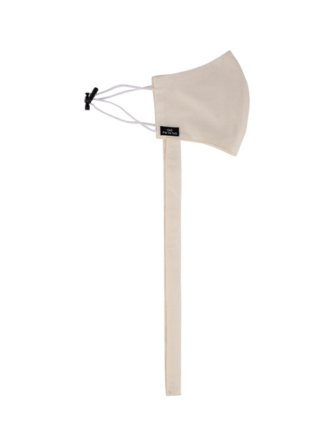 

The Tie Hub Unisex Cream-Coloured Solid 2-Ply Reusable Pure Cotton Cloth Mask With Neckband