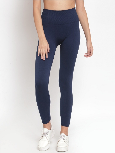 

Global Republic Woman Navy Blue Solid Treggings