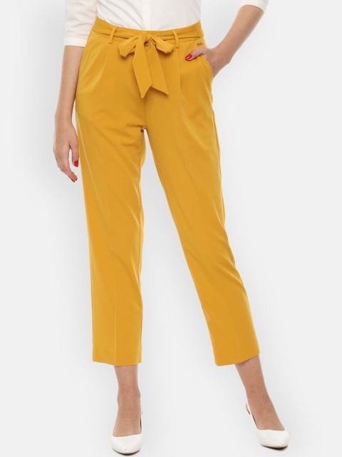 

Van Heusen Woman Women Yellow Peg Trousers Pleated Peg Trousers