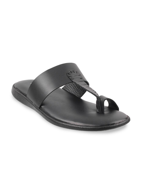 

Mochi Men Black Ethnic Leather Comfort Sandals