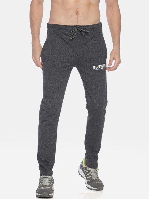 

MASH UNLIMITED Men Charcoal Grey Solid Slim-Fit Track Pants