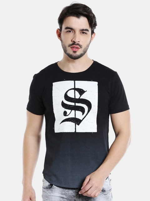 

Rex Straut Jeans Men Black & White Typography Printed Slim Fit T-shirt