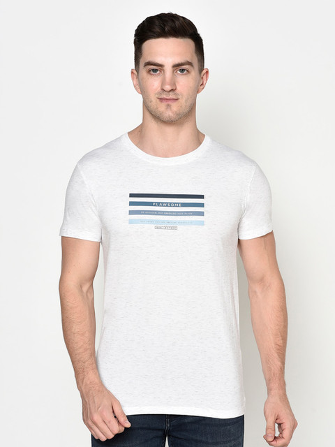 

Octave Men White Typography Printed T-shirt