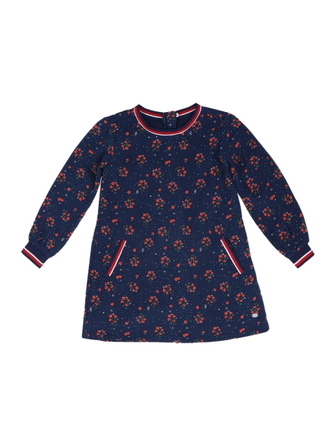 

Allen Solly Junior Navy Blue Floral A-Line Dress