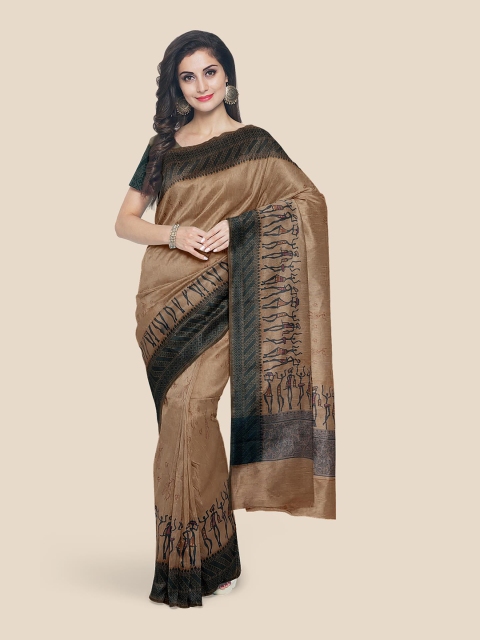 

Kalamandir Brown & Black Ethnic Motifs Saree
