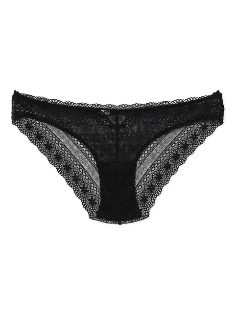 

Heart 2 Heart Women Black Self-Design Lace Bikini Briefs H2H 90N