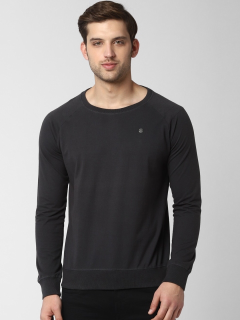 

Peter England Casuals Men Black Cotton Sweatshirt
