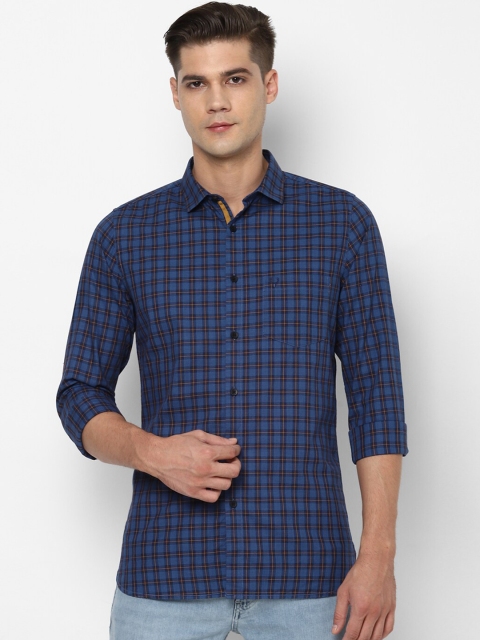 

Allen Solly Men Navy Blue Slim Fit Checked Casual Shirt