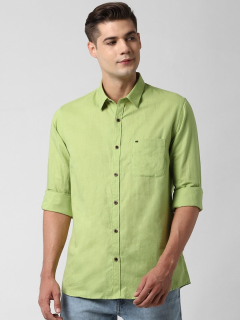 

Peter England Casuals Men Green Slim Fit Casual Shirt
