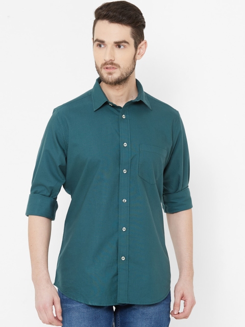 

EVOQ Men Green Solid Casual Shirt