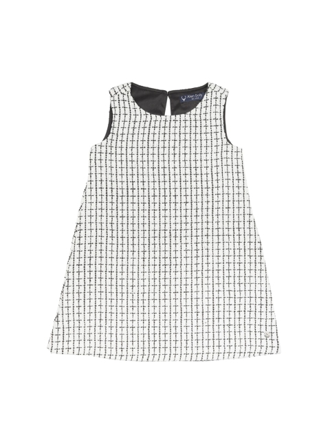 

Allen Solly Junior Off White & Black Checked A-Line Dress