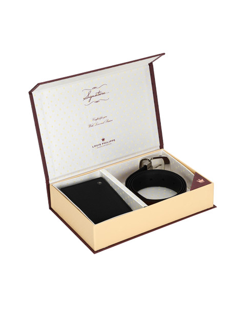

Louis Philippe Men Brown & Black Accessory Gift Set
