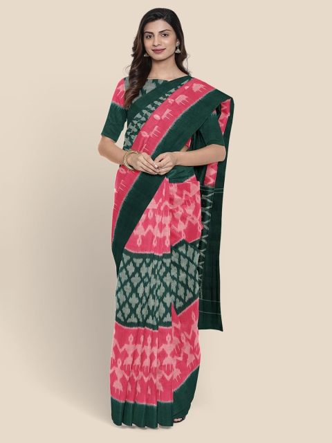 

Kalamandir Pink & Grey Ethnic Motifs Saree