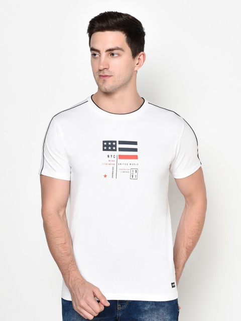 

Octave Men White Printed T-shirt