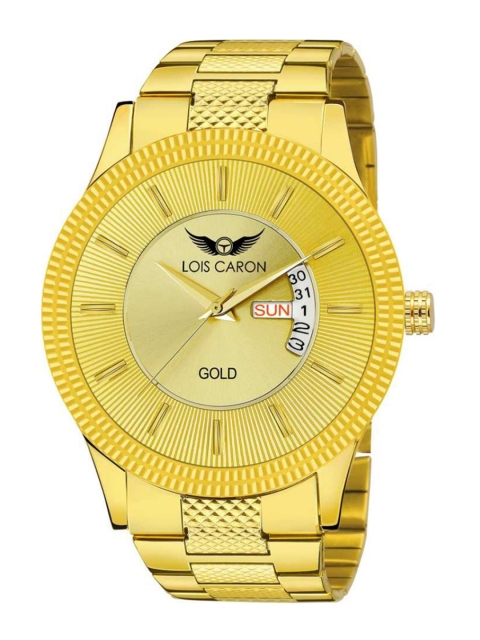 

LOIS CARON Men Gold-Toned Patterned Dial & Gold-Plated Analogue Watch MLC-8409