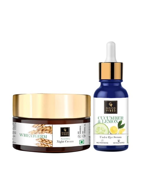 

Good Vibes Night Care Essentials Under Eye Serum 10ml & Night Cream 50g, Transparent