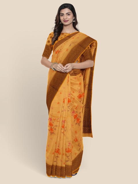 

Kalamandir Orange & Brown Floral Saree
