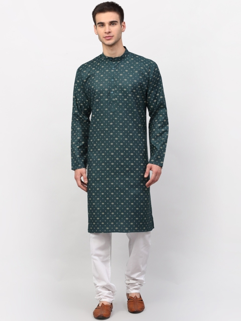 

Jompers Men Green Kurta with Churidar