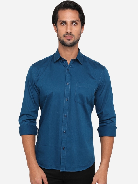 

JADE BLUE Men Blue Slim Fit Cotton Casual Shirt