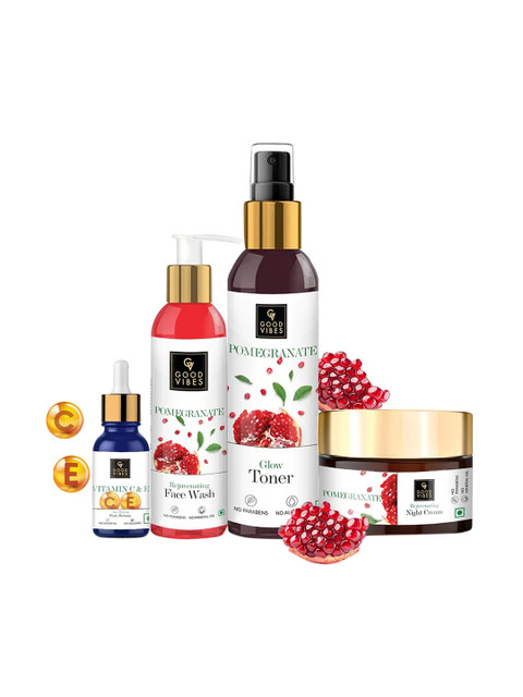 

Good Vibes Age Defying Combo Kit - Face Wash, Toner, Serum, Night Cream, White