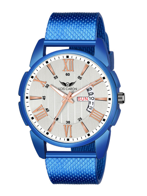 

LOIS CARON Men White Dial & Blue Straps Analogue Watch MLC-8228