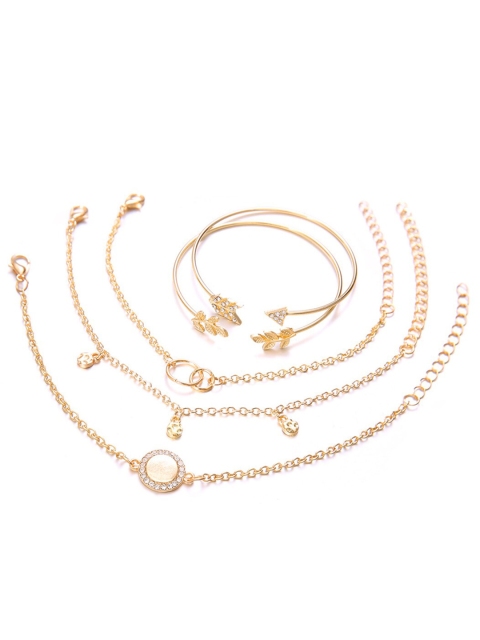 

YoungWildFree Women 5 Gold-Toned Brass Charm Bracelet