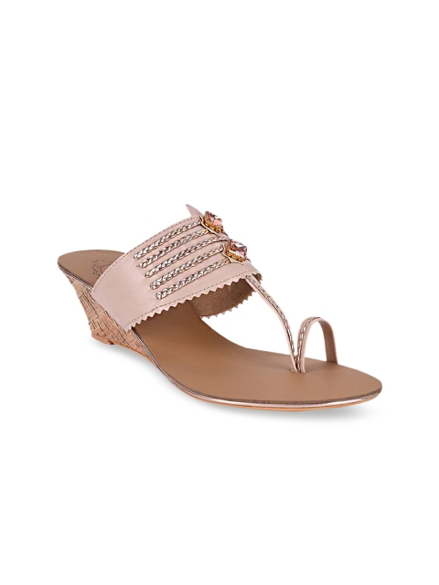 

Stelatoes Peach-Coloured PU Wedge Sandals