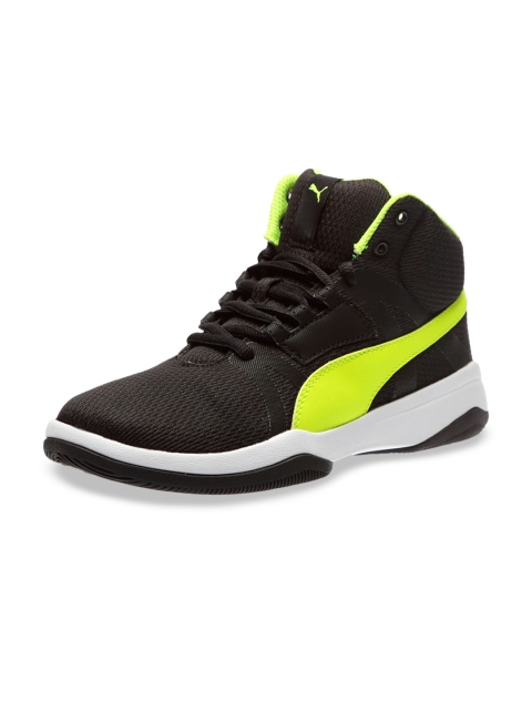 

Puma Unisex Kids Black Solid Rebound Street Evo Jr High Top Shoes