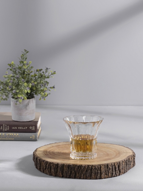 

Pure Home and Living Set Of 6 Transparent Textured Whisky Glass