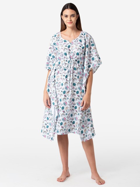 

Bellofox White Printed Kaftan Nightdress