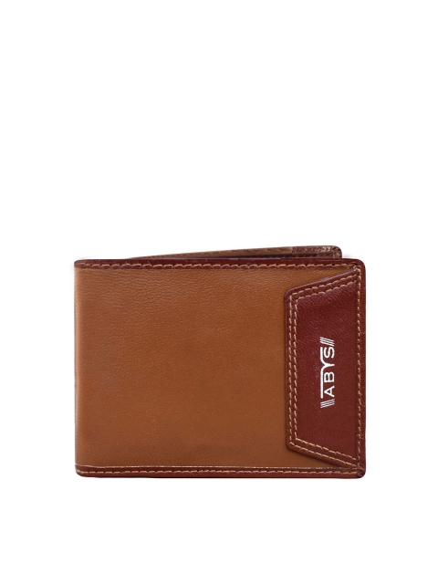 

ABYS Men Tan Solid Leather Two Fold Wallet
