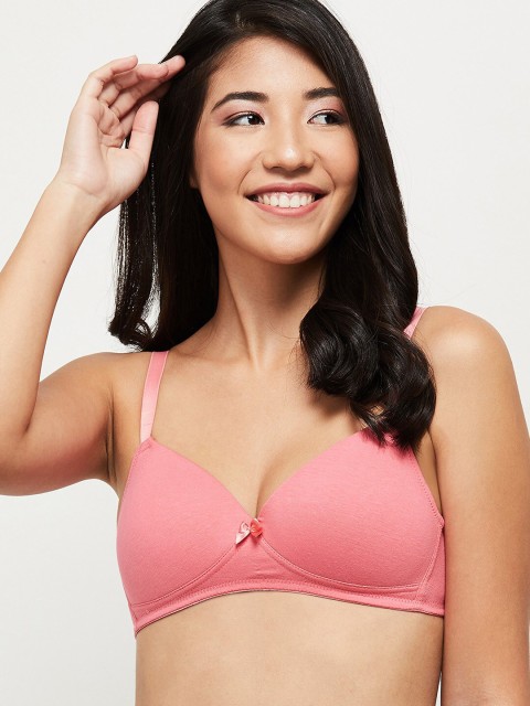 

max Pink Solid Everyday Medium Coverage Lightly Padded Bra SP21PDNW09BUBBLEGUM