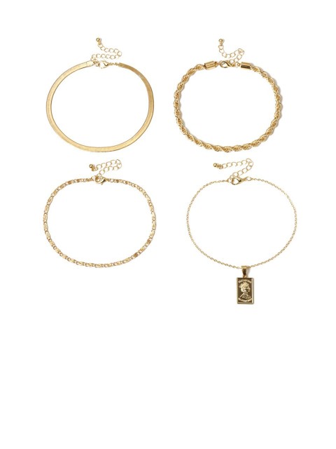 

YoungWildFree Set of 4 Gold Plated Anklet