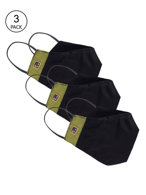 

Balista Adults Pack Of 3 Black Solid 4-Ply Reusable Cloth Masks