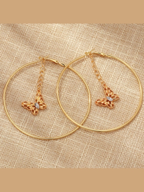 

YoungWildFree Gold-Toned Contemporary Hoop Earrings