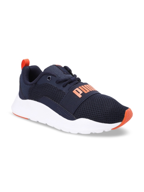 

Puma Unisex Kids Navy Blue Solid Wired SoftFoam Shoes