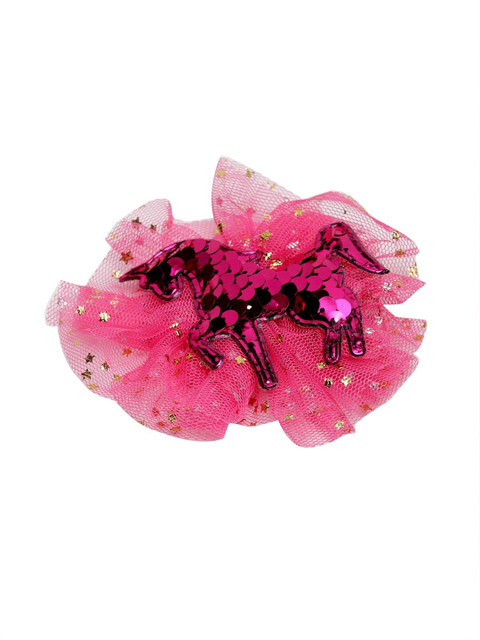 

Stoln Girls Pink Sequinned Unicorn-Shaped Alligator Hair Clip