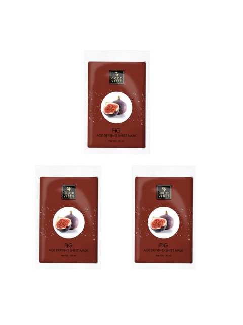

Good Vibes Pack of 3 Fig Age Defying Sheet Mask 20 ml, Transparent